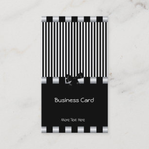 Business Card Elegante Art Deco Schwarz-weißes Sil Visitenkarte