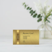 Business Card Elegante Gelbe Gold Elite Visitenkarte (Stehend Vorderseite)
