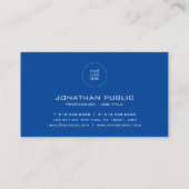 Business Card Elegante moderne Deep Blue Vorlage Visitenkarte (Rückseite)