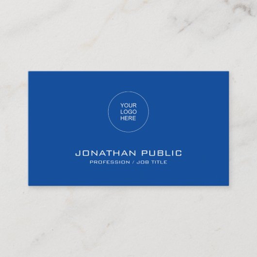 Business Card Elegante moderne Deep Blue Vorlage Visitenkarte (Vorderseite)