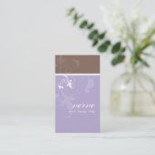 BUSINESS CARD elegante verve foliage lilac mocha Visitenkarte (Stehend Vorderseite)