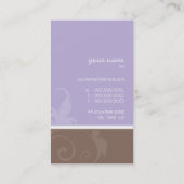 BUSINESS CARD elegante verve foliage lilac mocha Visitenkarte (Rückseite)