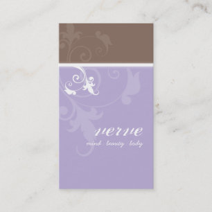 BUSINESS CARD elegante verve foliage lilac mocha Visitenkarte