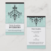 BUSINESS CARD eleganter Kronleuchter schwarz, blas Visitenkarte (Vorne/Hinten)