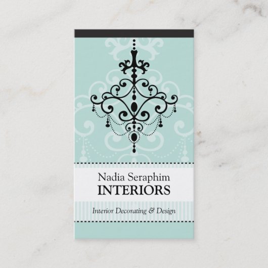 BUSINESS CARD eleganter Kronleuchter schwarz, blas Visitenkarte (Vorderseite)