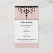 BUSINESS CARD eleganter Kronleuchter schwarz blass Visitenkarte (Rückseite)