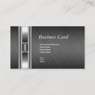 Business Card Eleganter Silver Chrome Gray Elite Visitenkarte