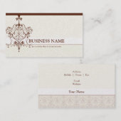 BUSINESS CARD eleganter Vintager Kronleuchter Visitenkarte (Vorne/Hinten)