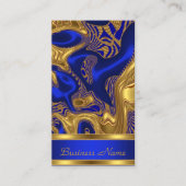 Business Card Elegantes Exotic Blue Gold Abstrakt Visitenkarte (Vorderseite)