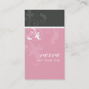 BUSINESS CARD elegantes verve foliage rosa grau Visitenkarte