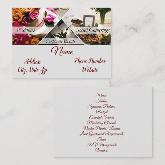Business Card "Eventplaner" Visitenkarte (Vorne/Hinten)