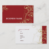 BUSINESS CARD fabelhaft elegantes geblüht Rot Gold Visitenkarte (Vorne/Hinten)