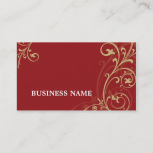 BUSINESS CARD fabelhaft elegantes geblüht Rot Gold Visitenkarte