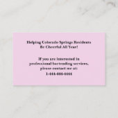 Business Card: Fett Black Pink Text Barkeeper Visitenkarte (Rückseite)