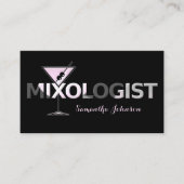 Business Card: Fett Black Pink Text Barkeeper Visitenkarte (Vorderseite)