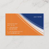 BUSINESS CARD fett helle Pizzazz blau orange Visitenkarte (Rückseite)