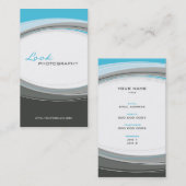 BUSINESS CARD fett moderne Kurve Aqua grau Visitenkarte (Vorne/Hinten)