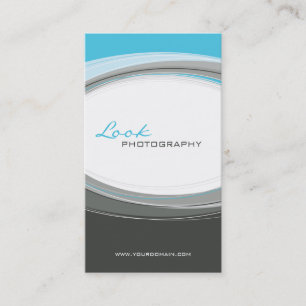 BUSINESS CARD fett moderne Kurve Aqua grau Visitenkarte