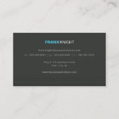 BUSINESS CARD fett moderne lineare Aqua Blue grau Visitenkarte (Rückseite)