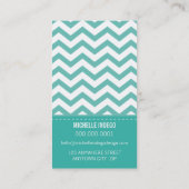 BUSINESS CARD fett-trendige Zickzack Streifen Jade Visitenkarte (Rückseite)