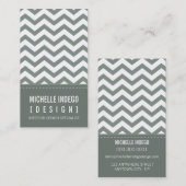 BUSINESS CARD fett-trendy Zickzack Streifen grau Visitenkarte (Vorne/Hinten)