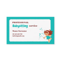 Business card for babysitter, childcare