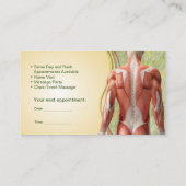 Business card  for Massage Therapist Terminkarte (Rückseite)