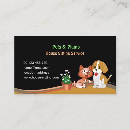 business card for Pet & Plants Sitting Service Visitenkarte (Vorderseite)