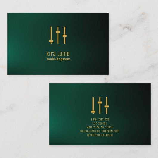Business Card für Audio Engineer Visitenkarte (Vorne/Hinten)