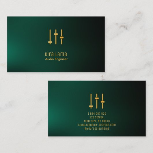 Business Card für Audio Engineer Visitenkarte (Vorne/Hinten)