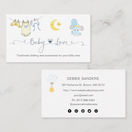 Business Card für Baby-Boutique Visitenkarte (Vorne/Hinten)