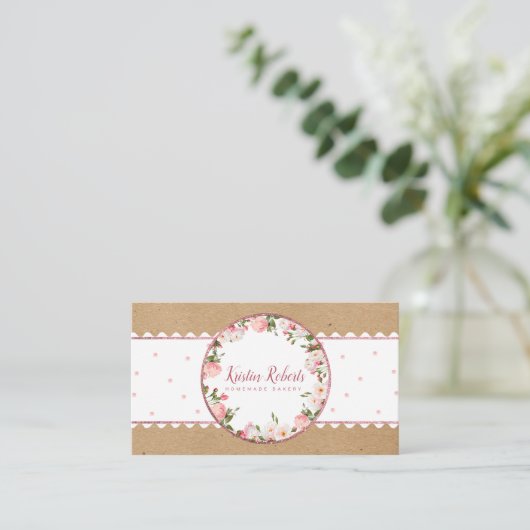 Business Card für Bäckereien und Floral Craft Papi Visitenkarte (Stehend Vorderseite)