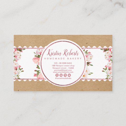 Business Card für Bäckereien und Floral Craft Papi Visitenkarte (Rückseite)