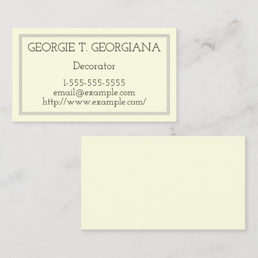 Business Card für Basic und Minimal Decorator Visitenkarte (Vorne/Hinten)