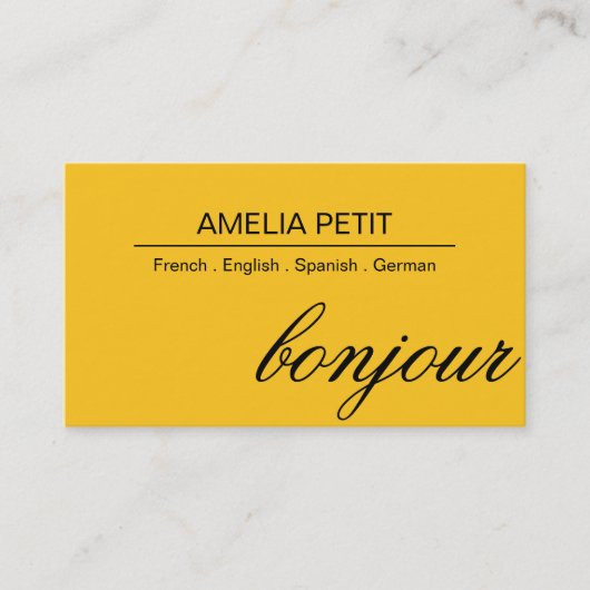 Business Card für Berufliche Dolmetscher Visitenkarte (Vorderseite)