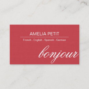 Business Card für Berufliche Dolmetscher Visitenkarte