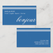 Business Card für berufliche Dolmetscher Visitenkarte (Vorne/Hinten)