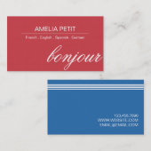 Business Card für berufliche Dolmetscher Visitenkarte (Vorne/Hinten)