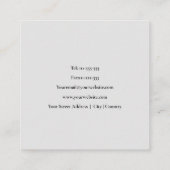 Business Card für berufliche Hausreinigung Quadratische Visitenkarte (Rückseite)