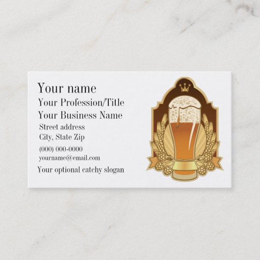 Business Card für Bier-Design Visitenkarte (Vorderseite)