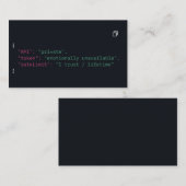Business Card für Black Coder - Individuell anpass Visitenkarte (Vorne/Hinten)