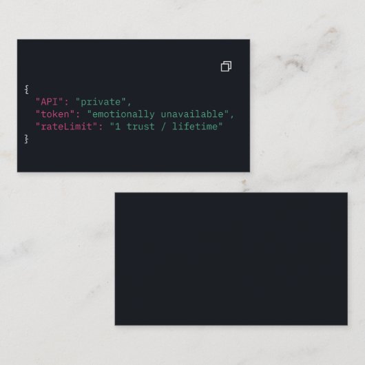Business Card für Black Coder - Individuell anpass Visitenkarte (Vorne/Hinten)