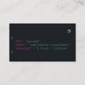 Business Card für Black Coder - Individuell anpass Visitenkarte (Vorderseite)