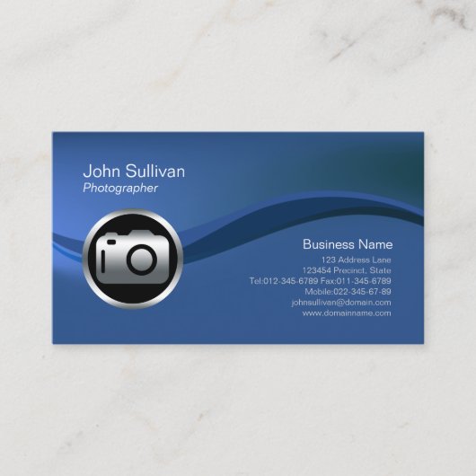 Business Card für Chrome Camera Icon Fotograf Visitenkarte (Vorderseite)