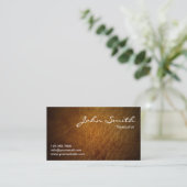 Business Card für Classy Brown Leather Translator Visitenkarte (Stehend Vorderseite)