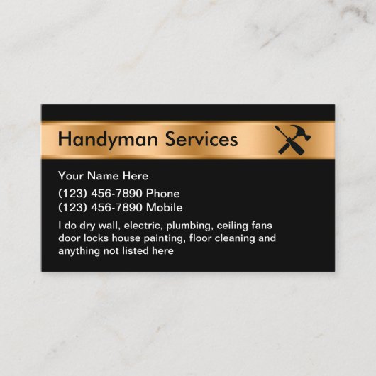 Business Card für Classy Handyman Services Visitenkarte (Vorderseite)