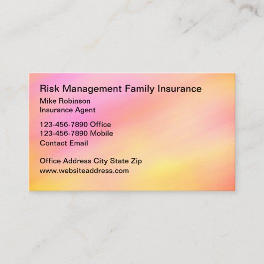 Business Card für das Risikomanagement Visitenkarte (Vorderseite)