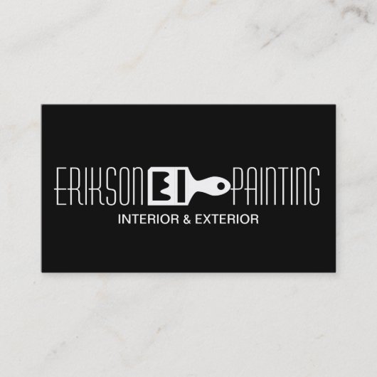 Business Card für den Bau von Maler mit schwarzer  Visitenkarte (Vorderseite)