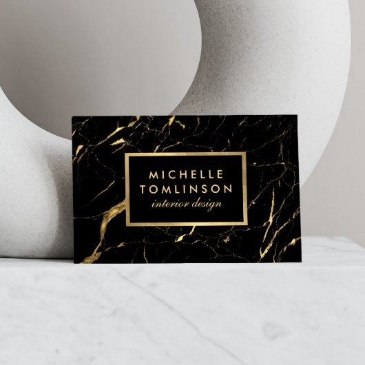 Business Card für den Black and Gold Marble Design Visitenkarte