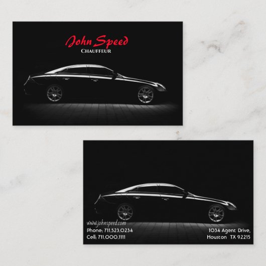 Business Card für den Chauffeur Visitenkarte (Vorne/Hinten)